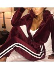 LASPERAL wiosna jesień zestawy dla kobiet odzież sportowa ciepły aksamit dres z kapturem 2 sztuk paskiem bluza Pant dresy Casual