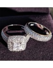 Moonso trendy luksusowe 925 Sterling srebrne wesele zestaw pierścieni pasek do dla nowożeńców dziewcząt i kobiet ladys para zako