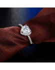 Moda kryształowe obrączki w kształcie serca damskie cyrkonie obrączki Glamour biżuteria