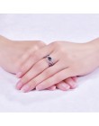 Lingmei Dropshipping moda damska biżuteria ślubna owalna z designem serca Multicolor & Purple White CZ srebro 925 rozmiar pierśc