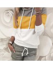 Nowe modne bluzy spodnie garnitur kobiety jesień zima z kapturem krawat kołnierz Patchwork dres bluzy w stylu Casual swetry 2 sz