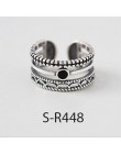 ANENJERY Vintage Handmade 925 srebro pierścionki dla kobiet mężczyzn rozmiar 18mm regulowane Thai srebrne pierścionki osobowość 