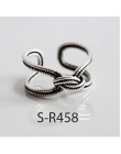 ANENJERY Vintage Handmade 925 srebro pierścionki dla kobiet mężczyzn rozmiar 18mm regulowane Thai srebrne pierścionki osobowość 