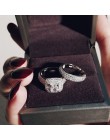 Moonso trendy luksusowe 925 Sterling srebrne wesele zestaw pierścieni pasek do dla nowożeńców dziewcząt i kobiet ladys para zako
