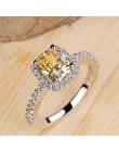 CC S925 srebro kolorowe pierścienie dla kobiet Bridal Wedding Anelli Trendy biżuteria zaręczyny biały złoty kolor Anillos CC595