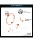 Double Fair 6 Claw 1 Carat cyrkonia ślub/obrączki dla kobiet biały/różowe złoto kolor damska biżuteria pierścionki DFR014