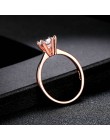 Double Fair 6 Claw 1 Carat cyrkonia ślub/obrączki dla kobiet biały/różowe złoto kolor damska biżuteria pierścionki DFR014