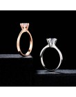 Double Fair 6 Claw 1 Carat cyrkonia ślub/obrączki dla kobiet biały/różowe złoto kolor damska biżuteria pierścionki DFR014