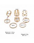 Oryginalny Design złoty srebrny okrągły z dziurką geometryczne zestaw pierścieni dla kobiet moda krzyż Twist otwarty pierścień u