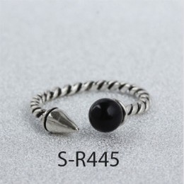 ANENJERY Vintage Handmade 925 srebro pierścionki dla kobiet mężczyzn rozmiar 18mm regulowane Thai srebrne pierścionki osobowość 