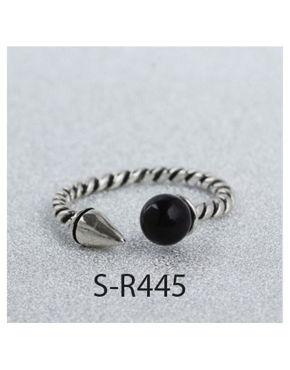 ANENJERY Vintage Handmade 925 srebro pierścionki dla kobiet mężczyzn rozmiar 18mm regulowane Thai srebrne pierścionki osobowość 