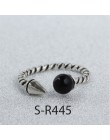 ANENJERY Vintage Handmade 925 srebro pierścionki dla kobiet mężczyzn rozmiar 18mm regulowane Thai srebrne pierścionki osobowość 