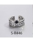 ANENJERY Vintage Handmade 925 srebro pierścionki dla kobiet mężczyzn rozmiar 18mm regulowane Thai srebrne pierścionki osobowość 