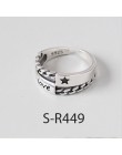 ANENJERY Vintage Handmade 925 srebro pierścionki dla kobiet mężczyzn rozmiar 18mm regulowane Thai srebrne pierścionki osobowość 