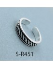 ANENJERY Vintage Handmade 925 srebro pierścionki dla kobiet mężczyzn rozmiar 18mm regulowane Thai srebrne pierścionki osobowość 