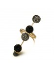 Tocona Vintage Antique złoty czarny Rhinestone otwarcie Knuckle Finger Midi zestaw pierścieni dla kobiet Punk komunikat biżuteri