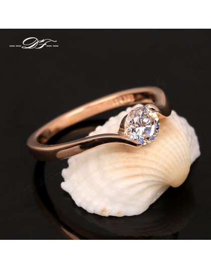 Austriacka cyrkonia zaręczyny/obrączki ślubne dla kobiet różowe złoto kolor moda marka biżuteria dla kobiet DWR239