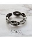 ANENJERY Vintage Handmade 925 srebro pierścionki dla kobiet mężczyzn rozmiar 18mm regulowane Thai srebrne pierścionki osobowość 