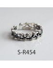 ANENJERY Vintage Handmade 925 srebro pierścionki dla kobiet mężczyzn rozmiar 18mm regulowane Thai srebrne pierścionki osobowość 