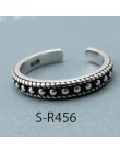 ANENJERY Vintage Handmade 925 srebro pierścionki dla kobiet mężczyzn rozmiar 18mm regulowane Thai srebrne pierścionki osobowość 