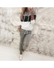 Nowe modne bluzy spodnie garnitur kobiety jesień zima z kapturem krawat kołnierz Patchwork dres bluzy w stylu Casual swetry 2 sz