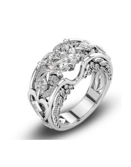 Urok Multicolor 925 srebro księżniczka serce cyrkon obrączki dla kobiet Anel z austriackimi kryształami biżuteria najwyższej jak