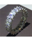 Handmade Eternity pierścień przyrzeczenia 925 srebro AAAA cz obrączka obrączki dla kobiet mężczyzn Finger Party biżuteria