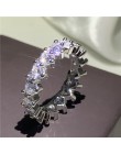 Handmade Eternity pierścień przyrzeczenia 925 srebro AAAA cz obrączka obrączki dla kobiet mężczyzn Finger Party biżuteria