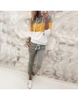 Nowe modne bluzy spodnie garnitur kobiety jesień zima z kapturem krawat kołnierz Patchwork dres bluzy w stylu Casual swetry 2 sz