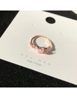 MENGJIQIAO 2019 nowy koreański słodkie serce z kwiatkiem Cubic cyrkon regulowane pierścienie dla kobiet dziewczyn Fashion Party 