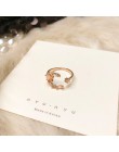 MENGJIQIAO 2019 nowy koreański słodkie serce z kwiatkiem Cubic cyrkon regulowane pierścienie dla kobiet dziewczyn Fashion Party 