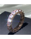 Handmade Eternity pierścień przyrzeczenia 925 srebro AAAA cz obrączka obrączki dla kobiet mężczyzn Finger Party biżuteria