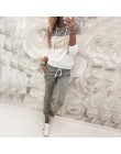 Nowe modne bluzy spodnie garnitur kobiety jesień zima z kapturem krawat kołnierz Patchwork dres bluzy w stylu Casual swetry 2 sz