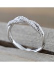 IPARAM wzór skręcona lina pierścionek z kwiatem konopi poszycia różowe złoto srebro mikro cyrkonia pierścionek z ogonkiem moda d