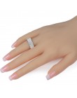 Chanfar 5 wiersze kryształowy pierścień ze stali nierdzewnej kobiety na elegancki pełny palec miłość obrączki ślubne biżuteria m