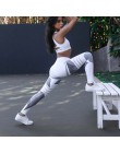 NORMOV Fashion strój do fitnessu kobiety szybkoschnący trening biustonosze legginsy poliestrowe zestaw seksowna siatka Skinny pa