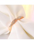 IPARAM wzór skręcona lina pierścionek z kwiatem konopi poszycia różowe złoto srebro mikro cyrkonia pierścionek z ogonkiem moda d