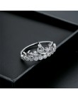 Moda luksusowy wisior z koroną pierścionek oświadczenie kobiety ślub cyrkon pierścionek zaręczynowy Trend geometryczny złoty kol