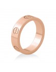 Innopes fashion śruba z łbem philipa pierścionek z cyrkonią prosty pierścionek męski ze stali nierdzewnej różowe złoto pierścion
