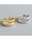 Czeski etniczny 925 Sterling Silver długi łańcuszek otwarte pierścienie dla kobiet Bridal Wedding Vintage Finger Rings świąteczn