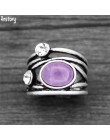 Naturalny kwarc Lapis Jades ametysty roślin pierścienie dla kobiet Vintage moda kobiety pierścień