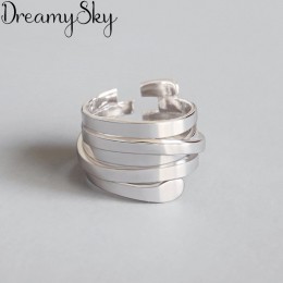 Osobowość przesadzone 925 Sterling Silver nieregularne geometryczne pierścienie dla kobiet biżuteria zaręczynowa dziewczyny pier