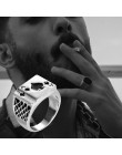 Moda gwiazda Hip hopu krzyż pierścionek w kształcie korony akcesoria dla mężczyzn Vintage Punk Rock Big Biker sygnet Antique sre