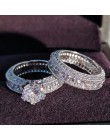 925 Sterling Silver luksusowe odważny duży zestaw pierścieni ślubnych dla kobiet zaręczyny afryki palec prezent na boże narodzen