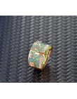 Popularne na szczęście drzewo kwiatowe pierścionki moda złoty różowy Opal zielona emaliowana szeroki pierścień dla kobiety Party