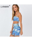 LVINMW Sexy Angel Cupid wydrukowano Bodycon 2 sztuk zestawy moda 2019 lato kobiety Camisole krótkie bluzki i wysokiej talii krót