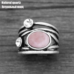 Naturalny kwarc Lapis Jades ametysty roślin pierścienie dla kobiet Vintage moda kobiety pierścień