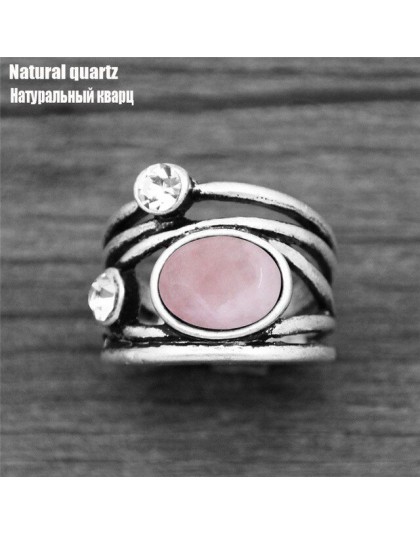 Naturalny kwarc Lapis Jades ametysty roślin pierścienie dla kobiet Vintage moda kobiety pierścień