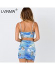 LVINMW Sexy Angel Cupid wydrukowano Bodycon 2 sztuk zestawy moda 2019 lato kobiety Camisole krótkie bluzki i wysokiej talii krót
