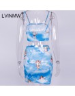 LVINMW Sexy Angel Cupid wydrukowano Bodycon 2 sztuk zestawy moda 2019 lato kobiety Camisole krótkie bluzki i wysokiej talii krót